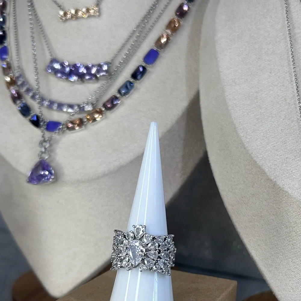 Cubic Zirconia Cluster Statement Ring Size 9